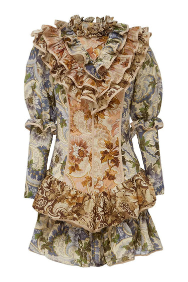 PHILLIPA RUFFLE NECK MINI-Dress-Alemais-Debs Boutique